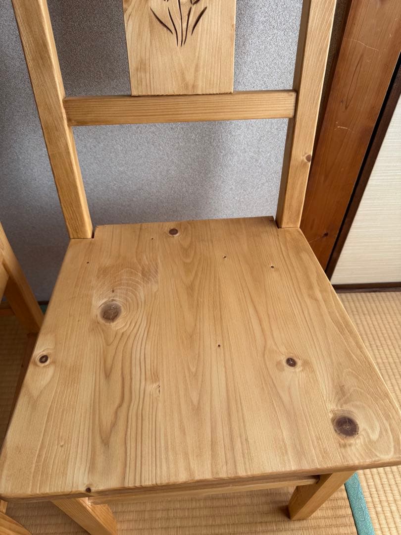 天然木パイン無垢材 ダイニングチェア