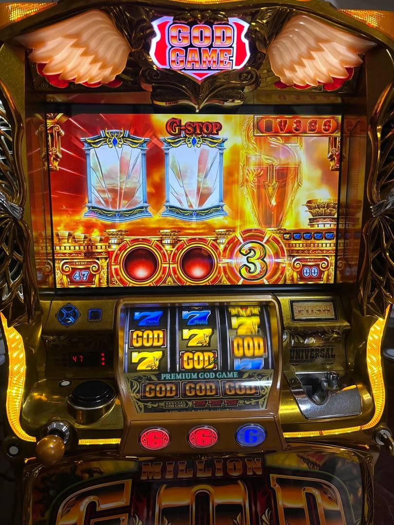 【なー送料無料】名機！ミリオンゴッド 神々の凱旋 ユニバーサル 不要機付