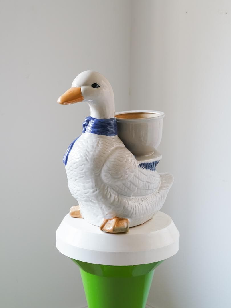 vintage アヒル 陶器 プランター 置物 アンティーク レトロ