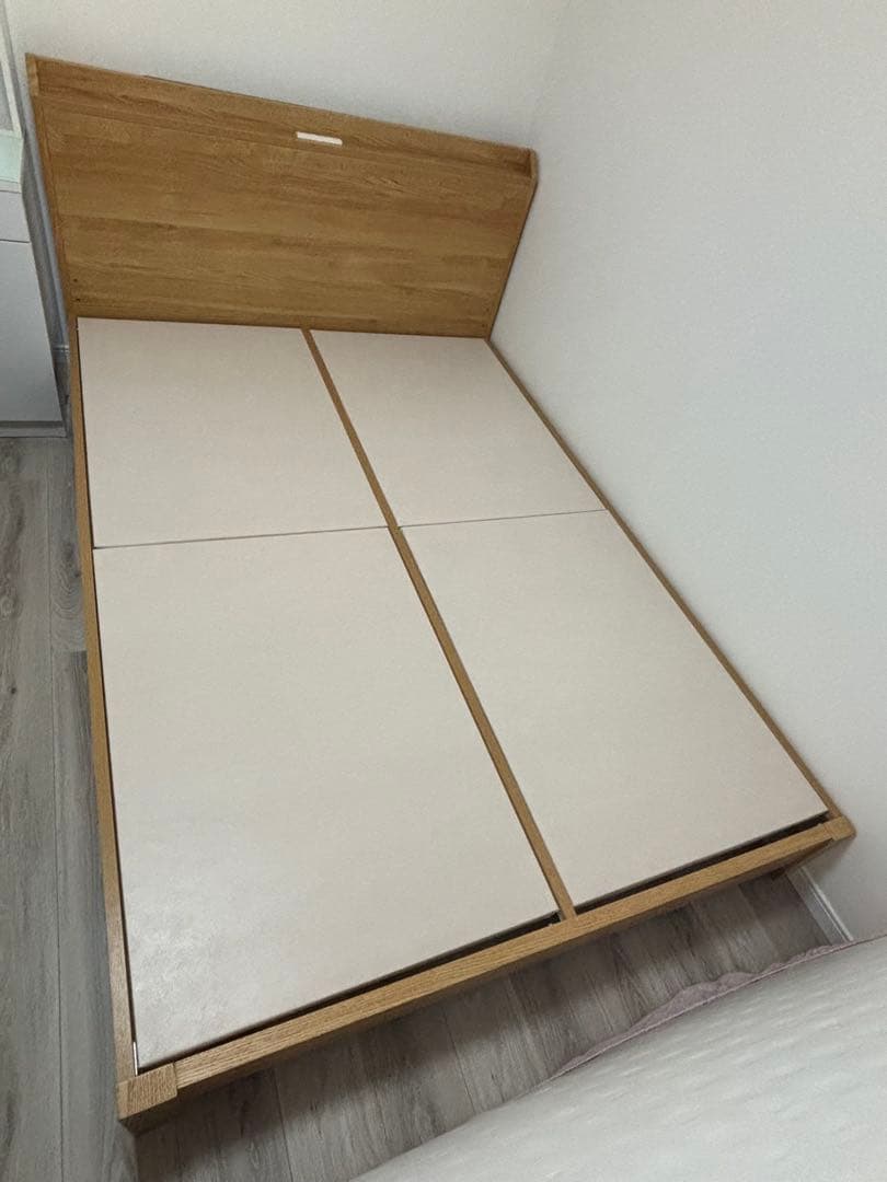 ナチュラルウッド ダブルベッドフレーム