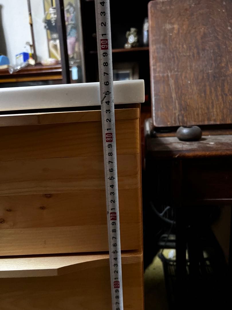 堀田木工所　キッチンカウンター　レンジボード　3段引き出し　食器棚