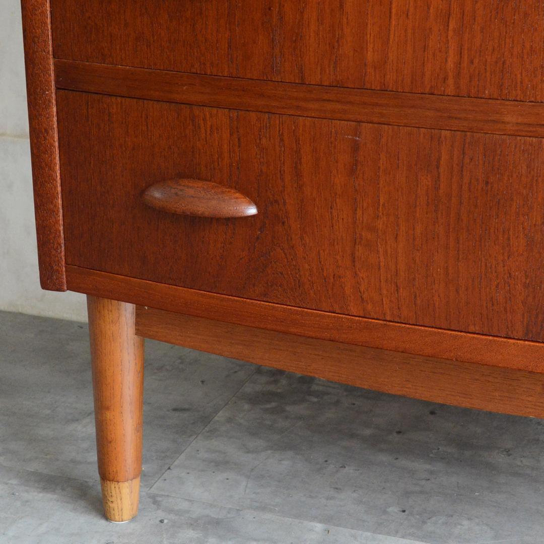 デンマーク 北欧ヴィンテージ チーク 6段 チェスト 鍵付 北欧家具 Lサイズ