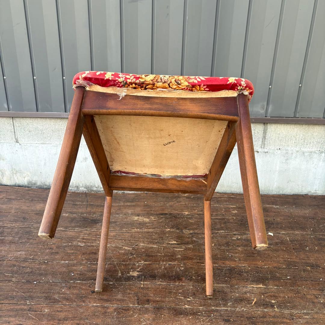 B4② 昭和レトロ アイエフ家具 木製 花柄ダイニングチェア ビンテージ 古家具