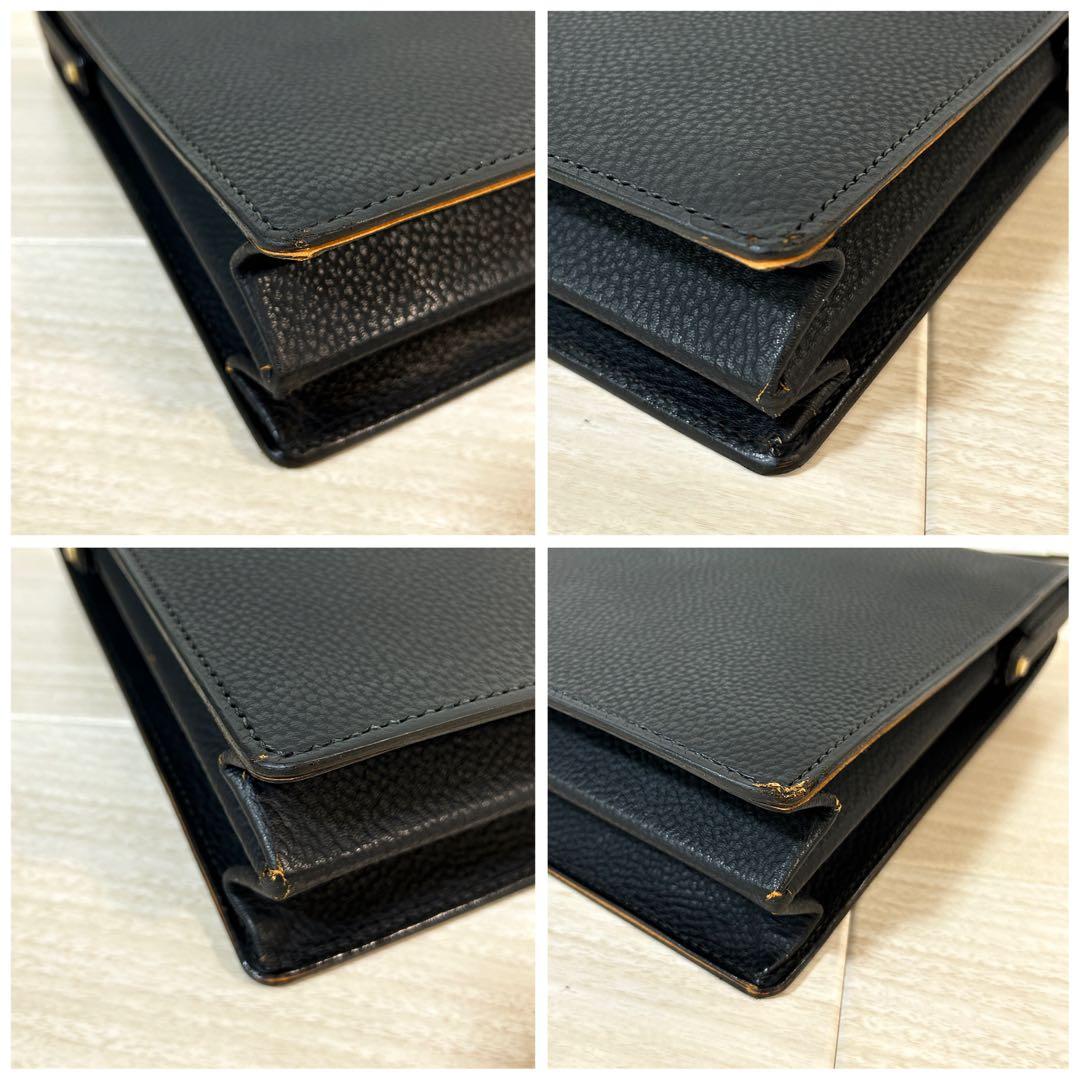 GINZA TANIZAWA 銀座タニザワ ダレスバッグ 本革 真鍮錠前付き 黒