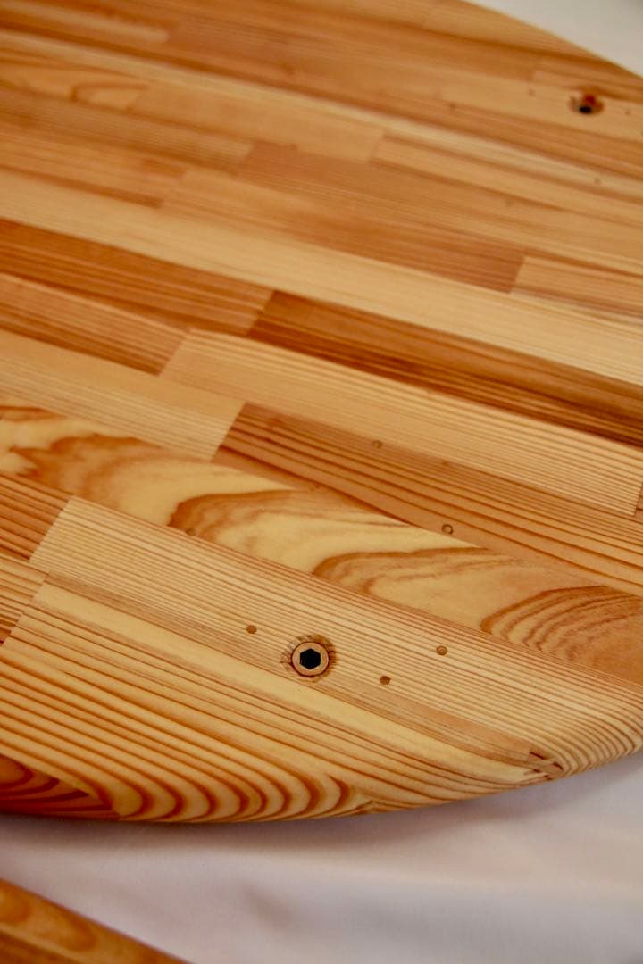 【送料無料】オーバル型(楕円形)ローテーブル、国産杉集成材使用、脚取り外し可