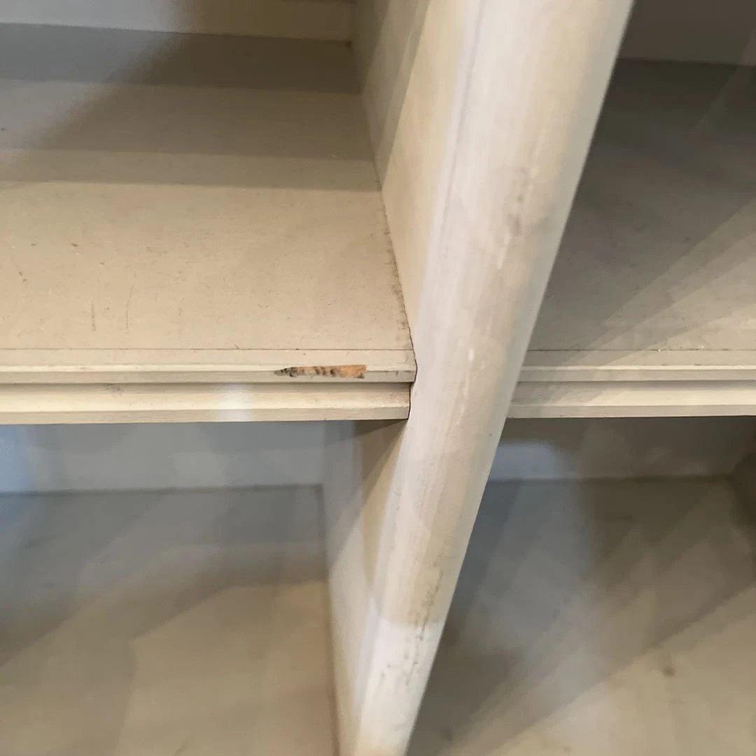 英国ビンテージシャビーグレーホワイトシェルフ