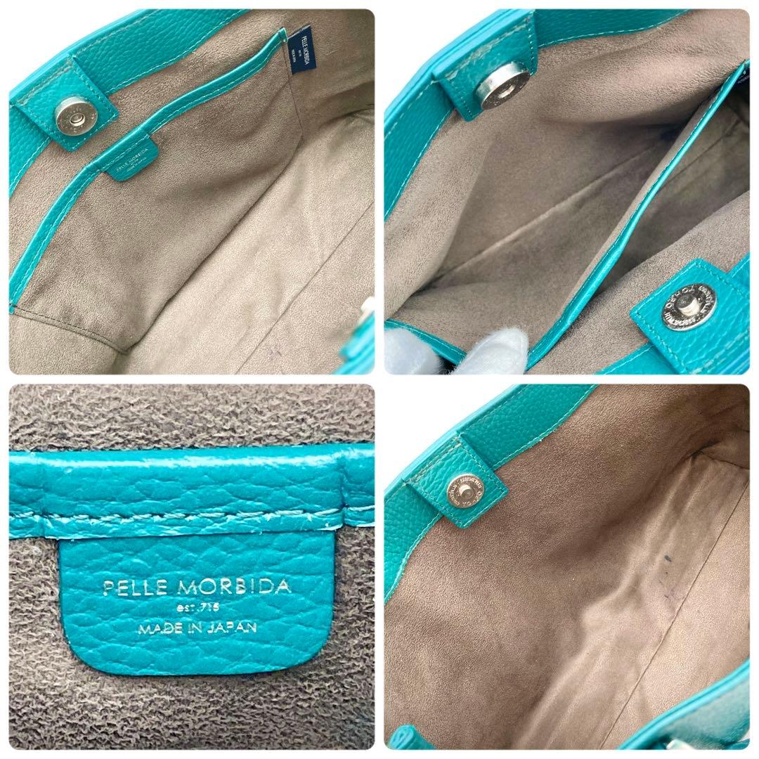 masa✨ペッレモルビダ テーラマリーナ ミニトートバッグ 緑系 レザー