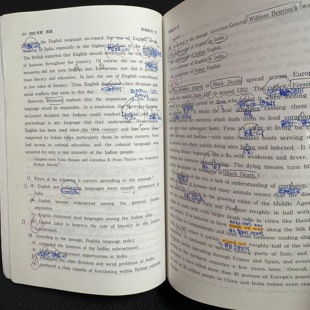 赤本　早稲田大学　文学部　1981年～2020年　40年分