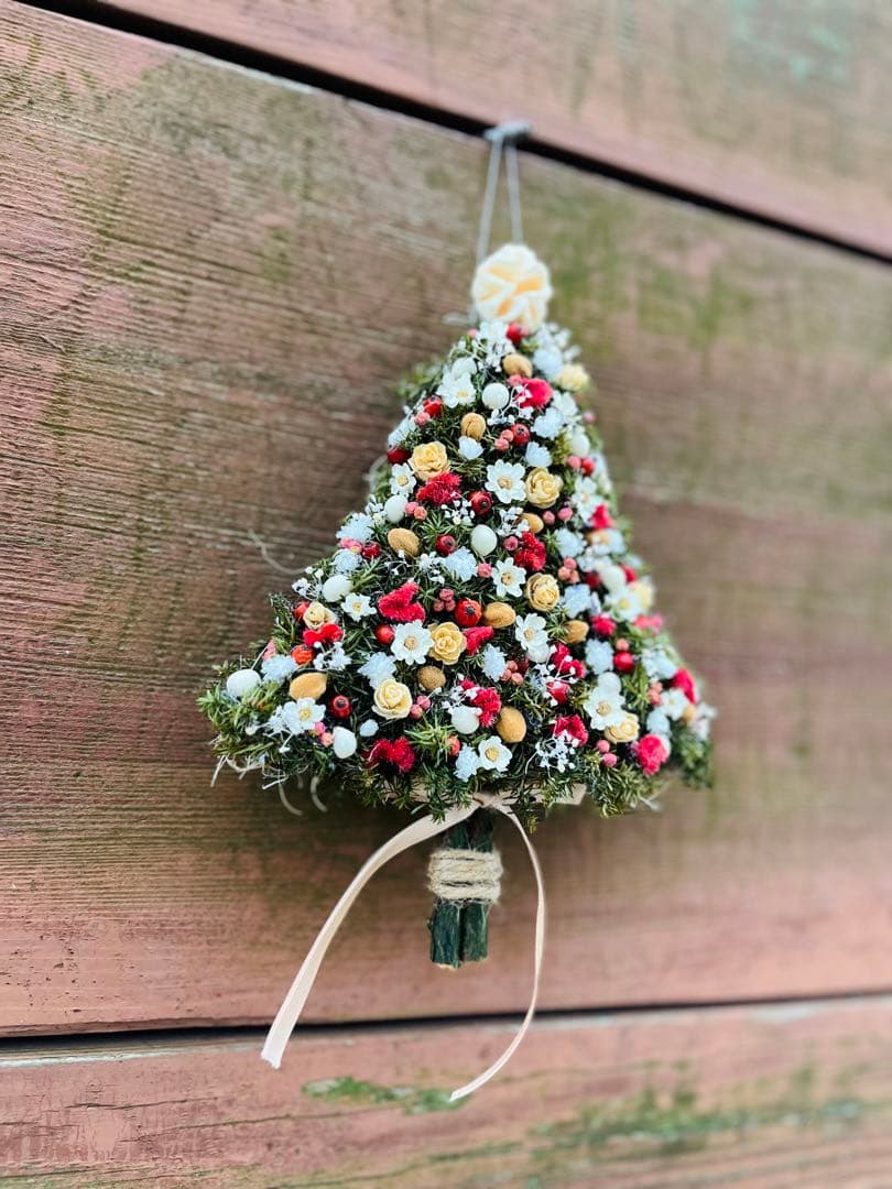 壁に飾るクリスマスツリーガーランド　ウォールツリー　スワッグ　クリスマスリース