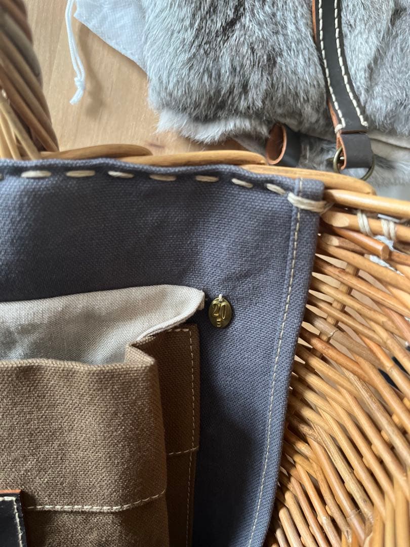 ebagos 「マルシェ」ブライドルレザー×紅籐GREY（定番トート） エバゴス