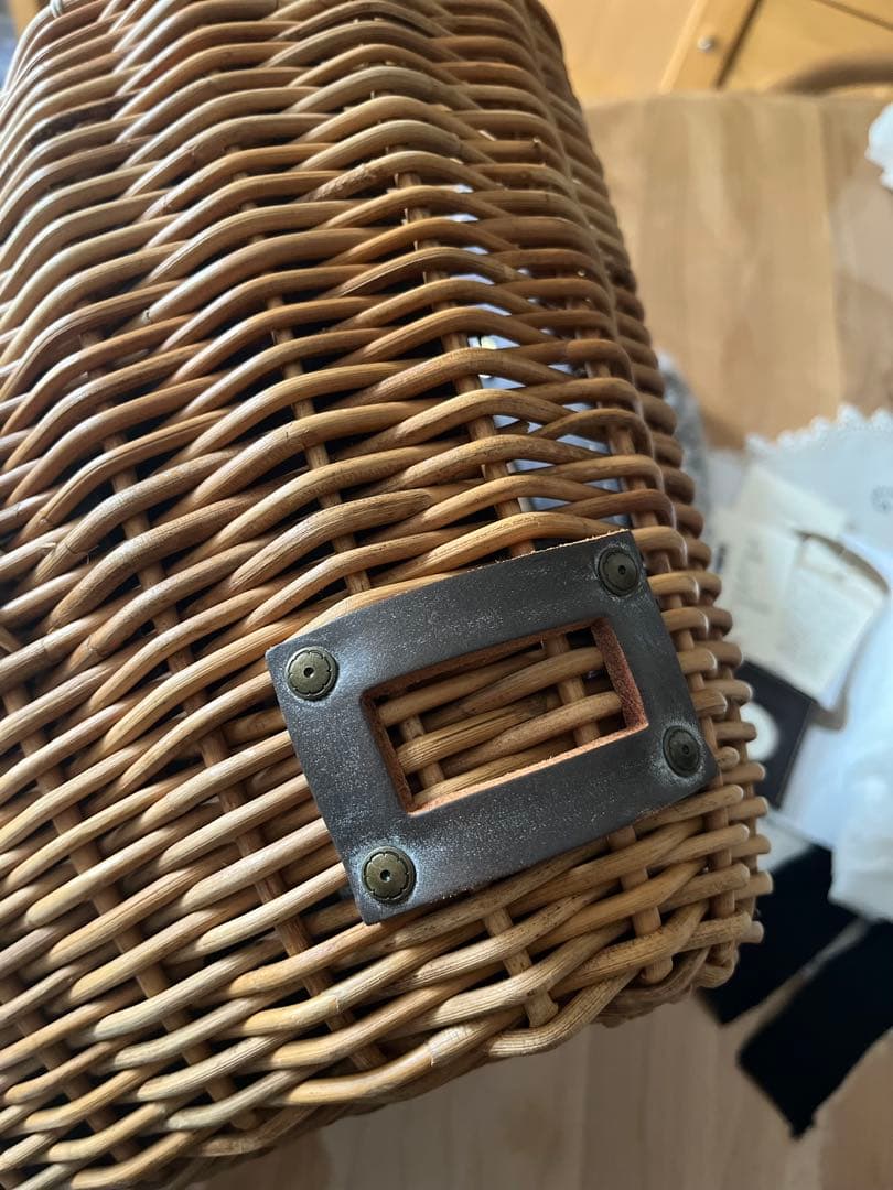 ebagos 「マルシェ」ブライドルレザー×紅籐GREY（定番トート） エバゴス