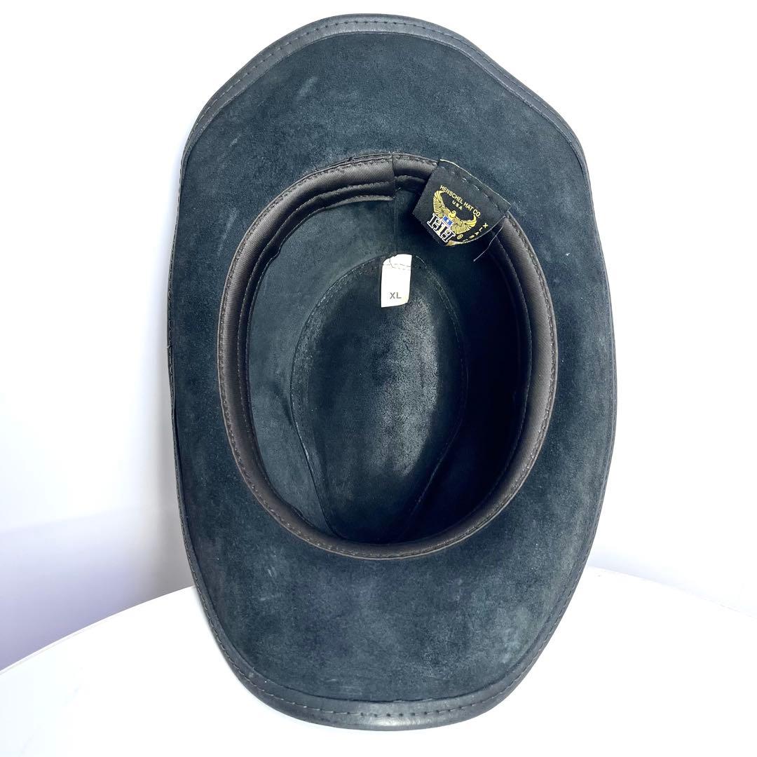 明太子♪美品✨HENSCHEL ウエスタンハット ブラック メタルコンチョ