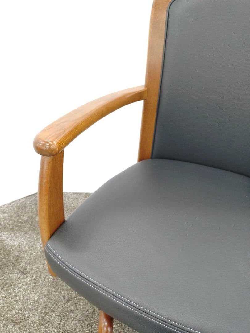 浜本工芸 総本革 回転式 ダイニングチェア No.1800