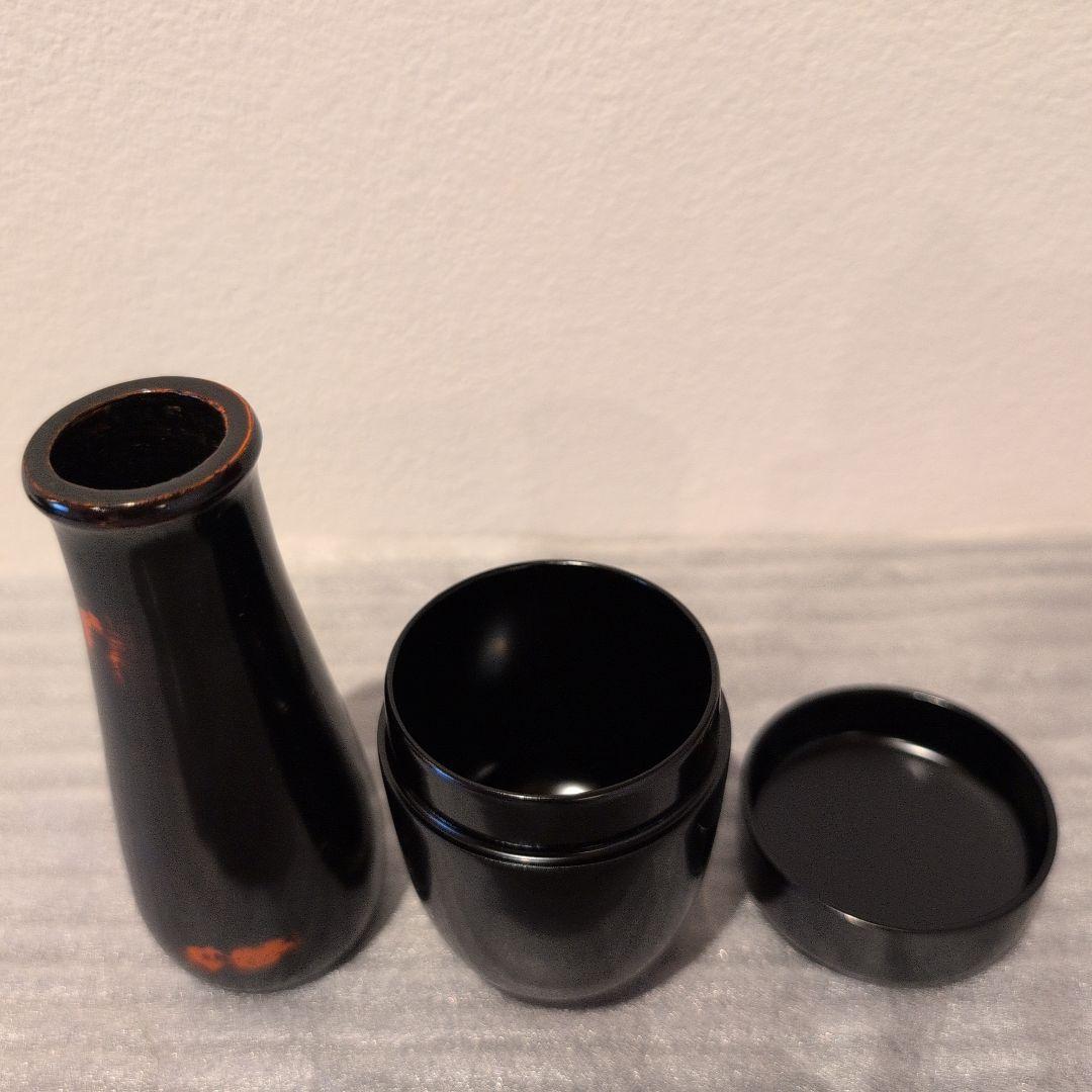 山口茂造（茶碗　振出　茶巾たて）　朱塗 茶箱セット 茶道具