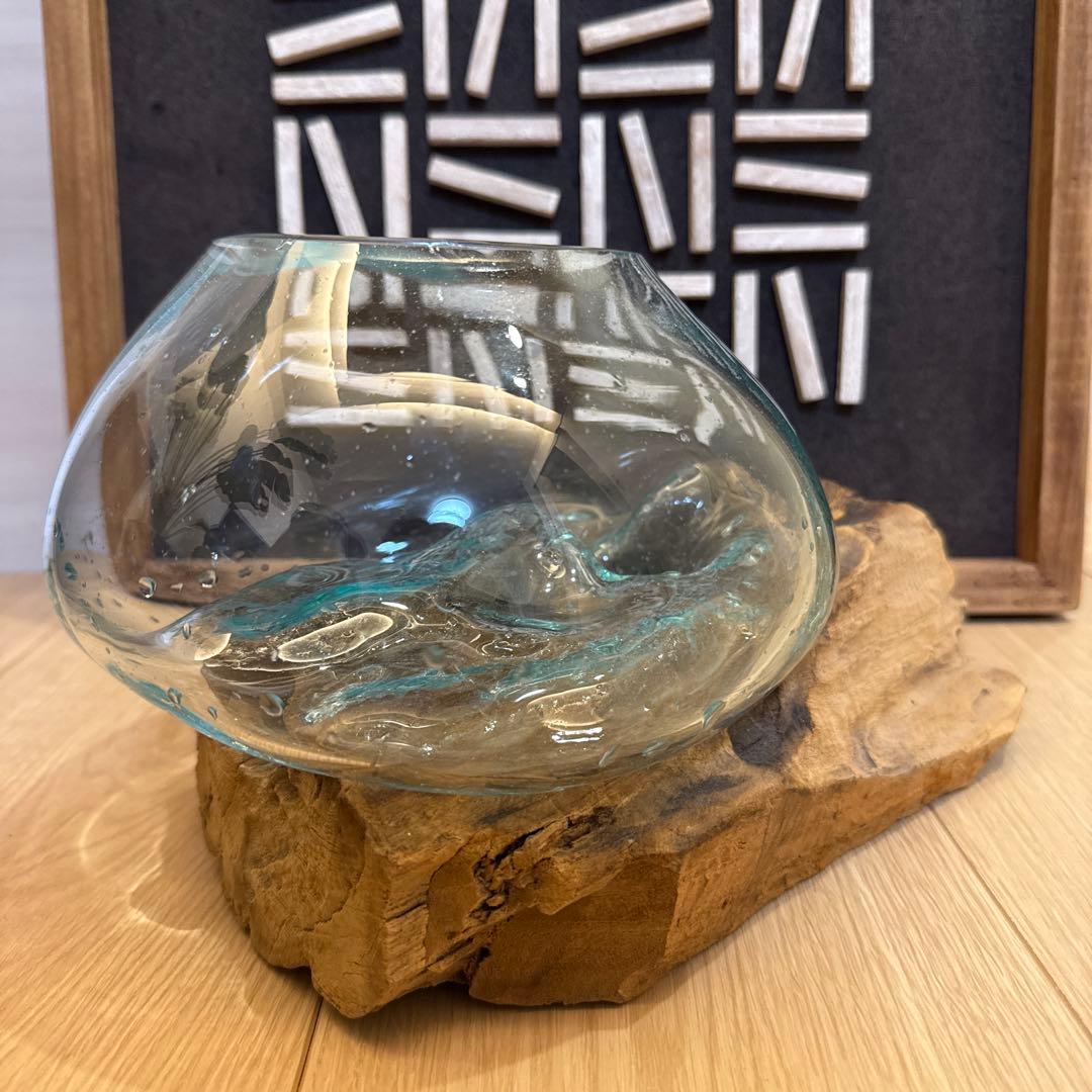 流木ガラスオブジェ