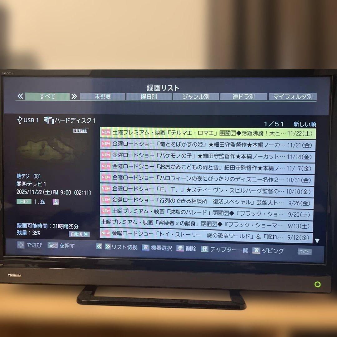 東芝テレビ、録画レコーダー、テレビボード