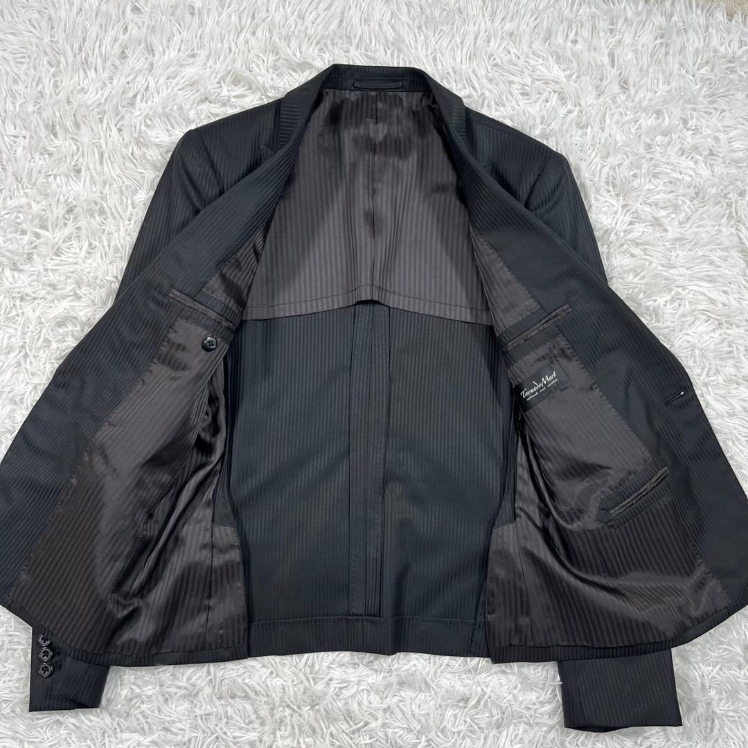 トルネードマート フレアパンツスーツ セットアップ ストライプ【L】ブラック