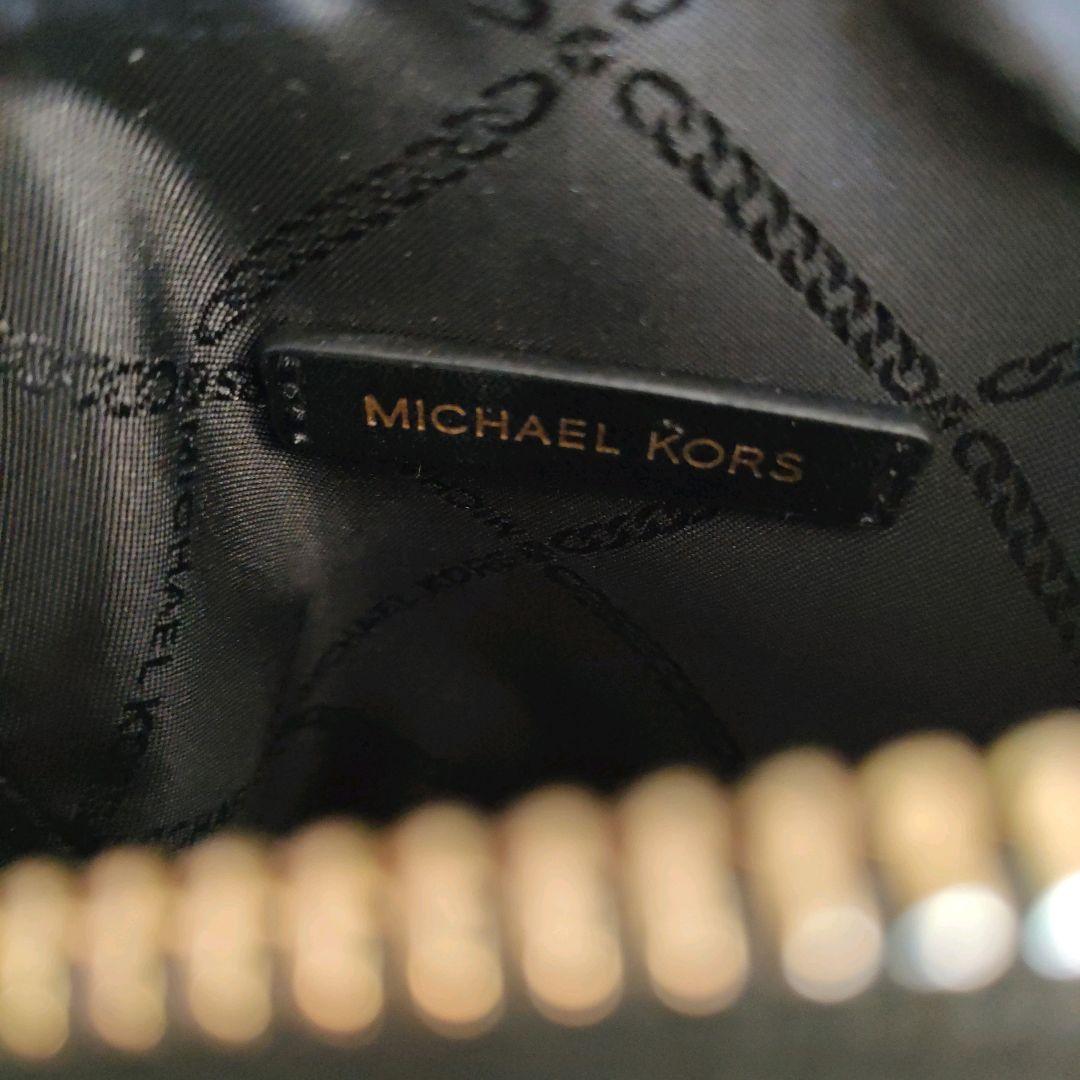 マイケルコース ショルダー クロス バッグ MK柄 黒 ゴールドチェーン