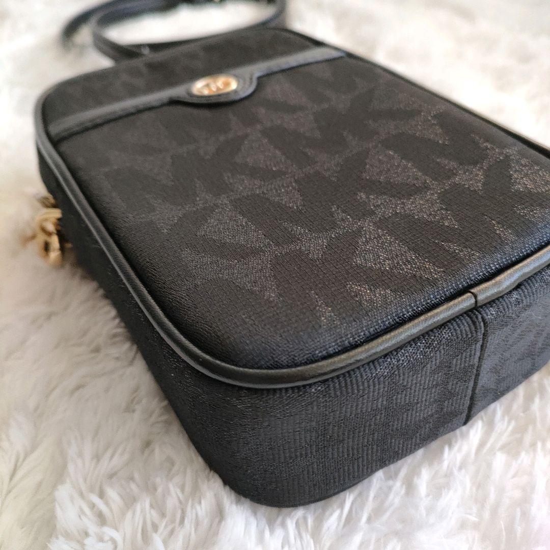 マイケルコース ショルダー クロス バッグ MK柄 黒 ゴールドチェーン