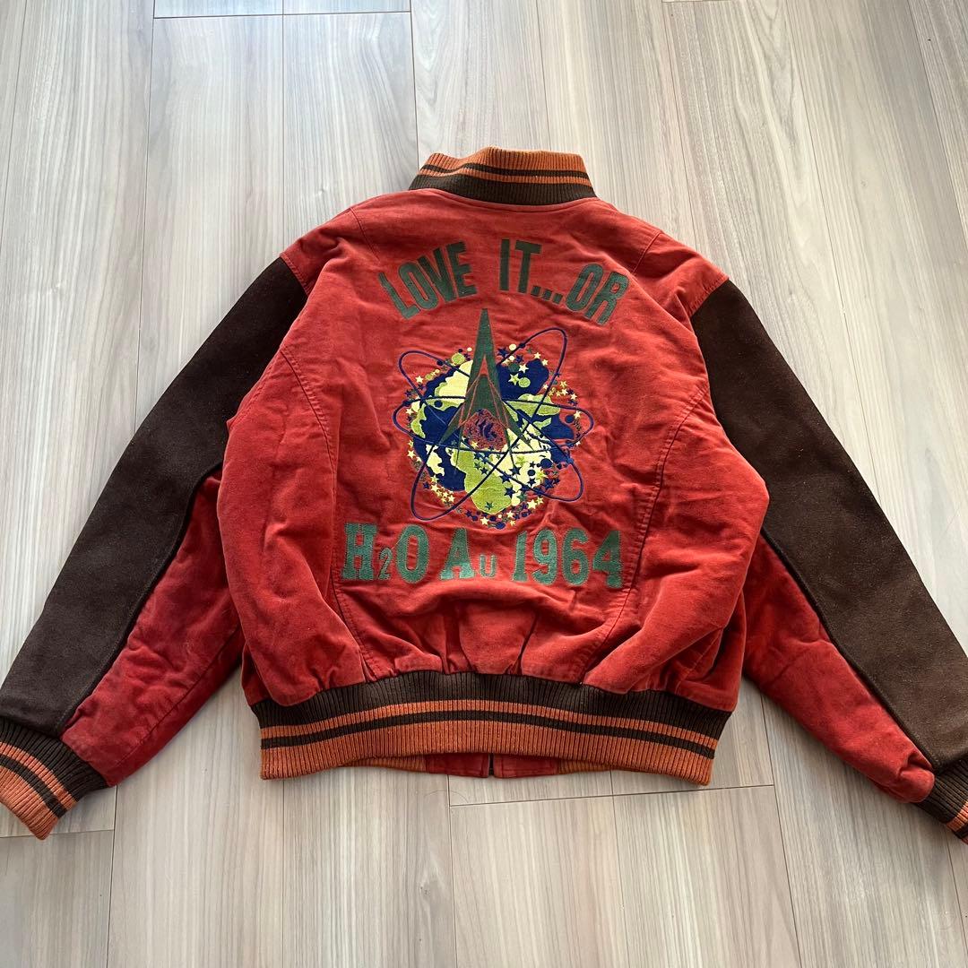 PASHU SHIN HOSOKAWA 80's ベロア 牛革スタジャン 短丈