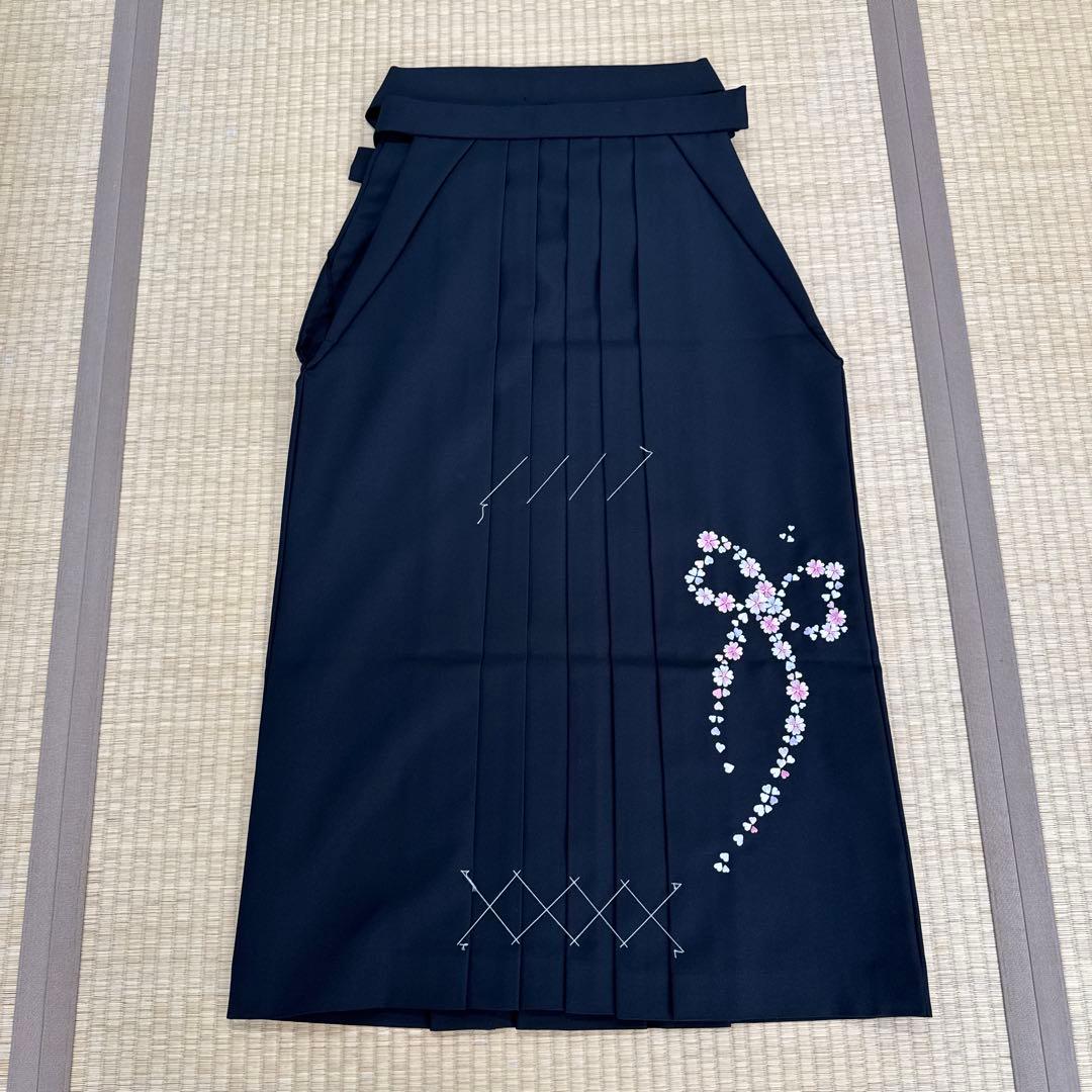 卒業式　２尺袖袴4点セット　赤無地七宝