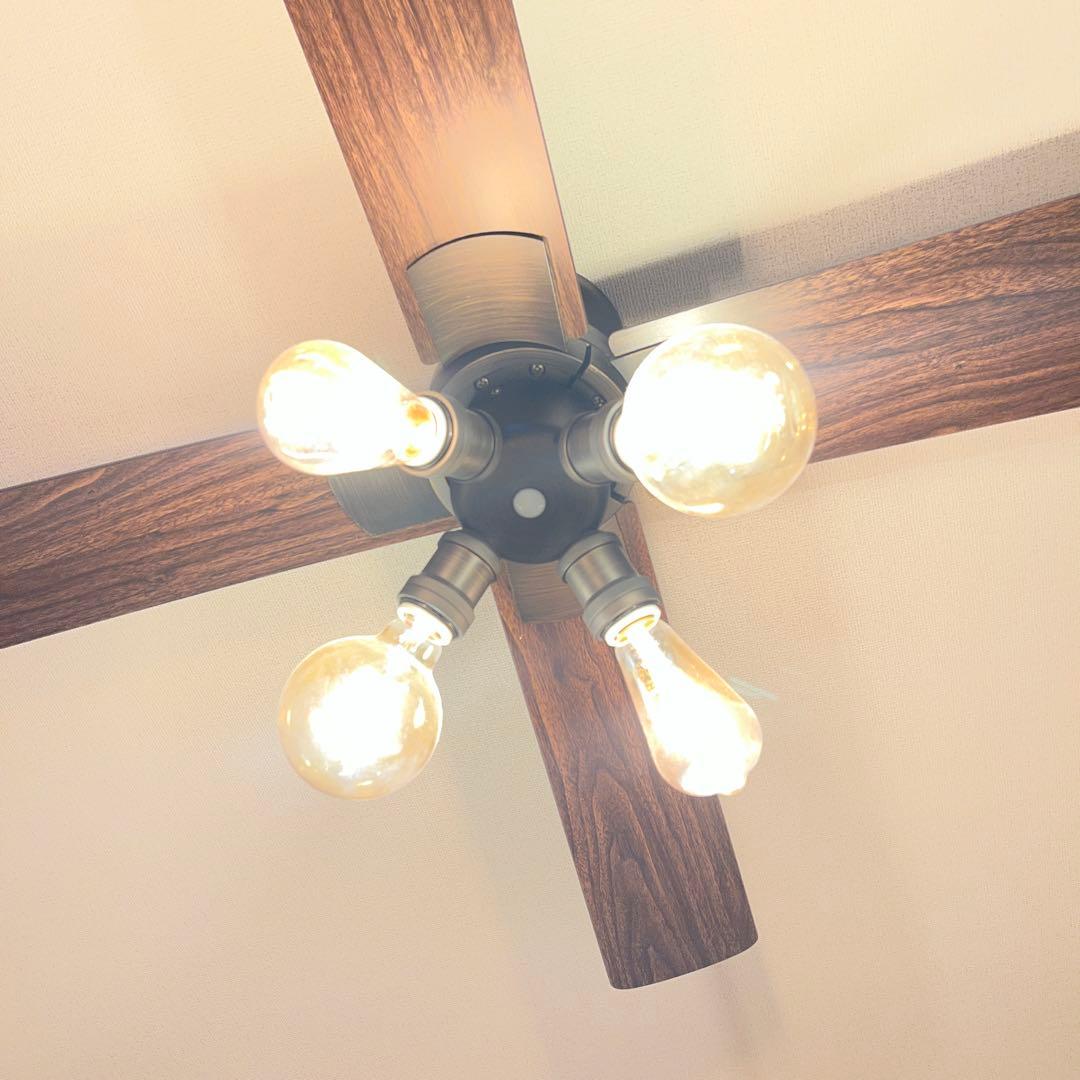 4灯 Ampoule シーリングファンライト【電球は付きません】