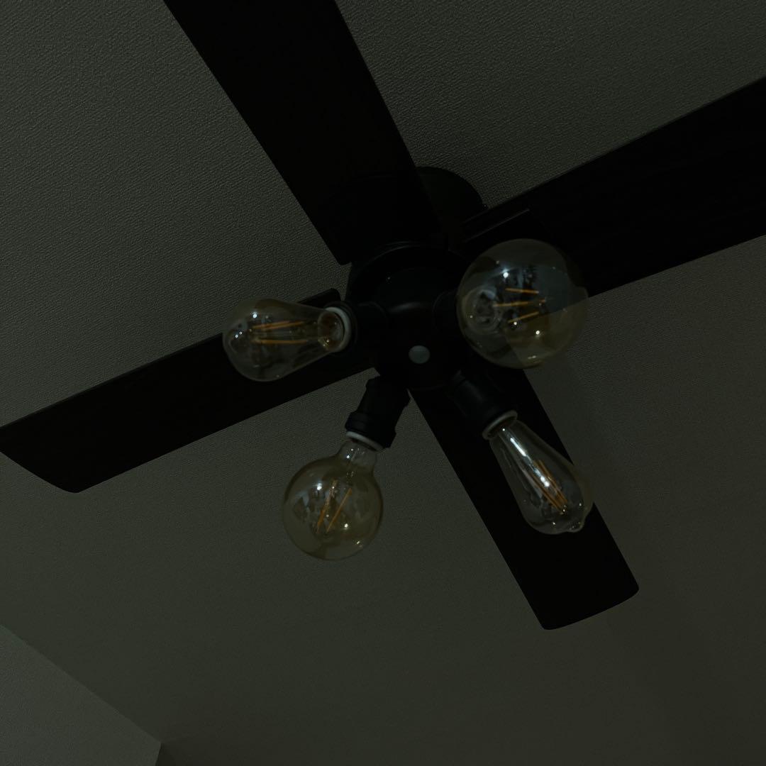 4灯 Ampoule シーリングファンライト【電球は付きません】