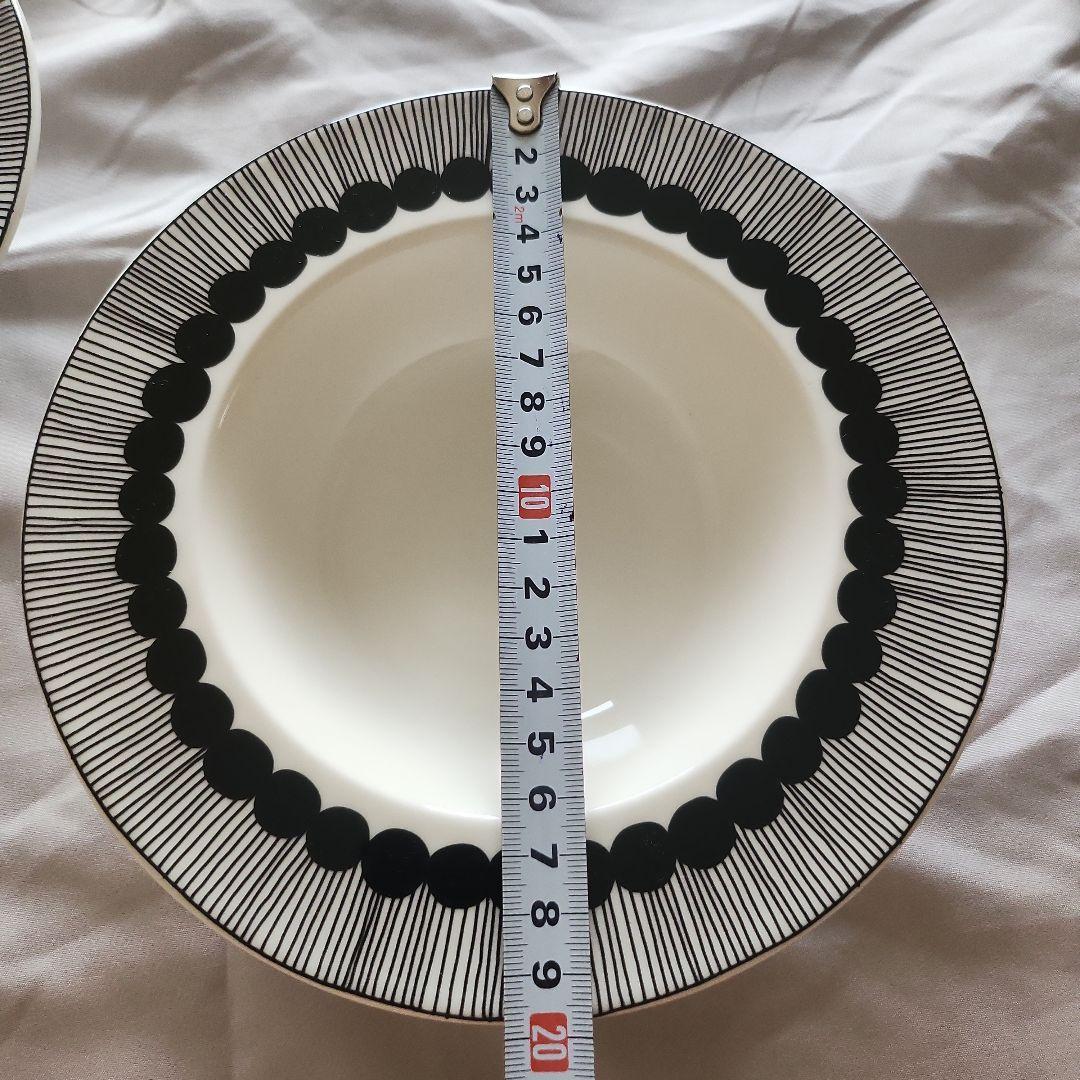 marimekko 黒い円形模様の皿3枚セット