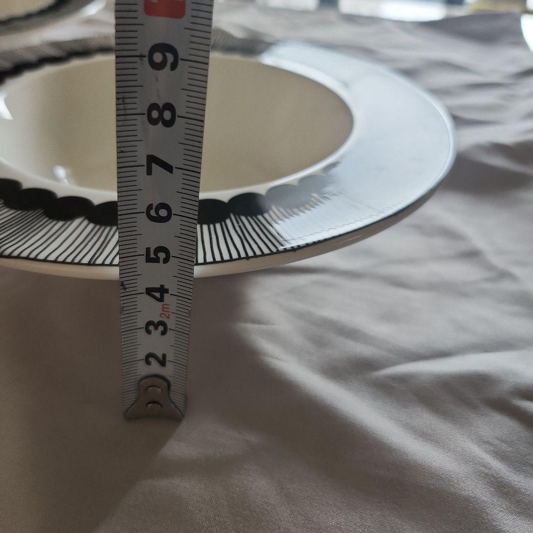 marimekko 黒い円形模様の皿3枚セット