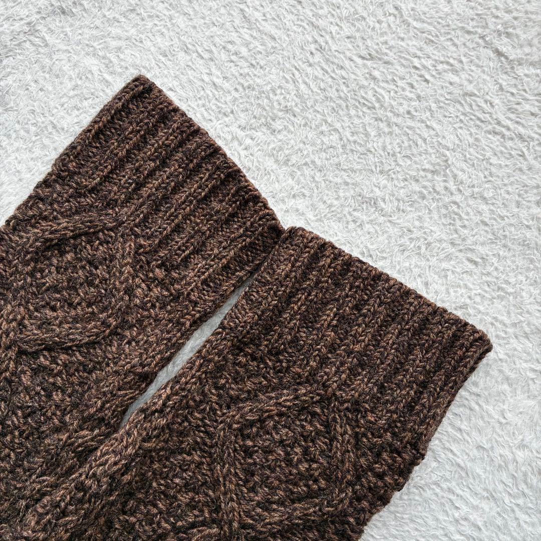 美品 サンシー SUNSEA カシミヤ混 フィッシャーマンニット ケーブルニット