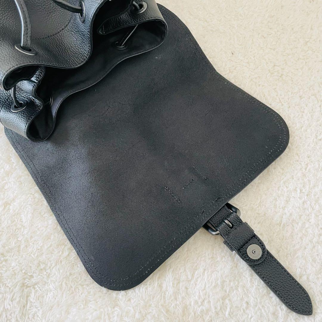 tomo【未使用】COACH リュック オールレザー 黒 ビジネスリュック