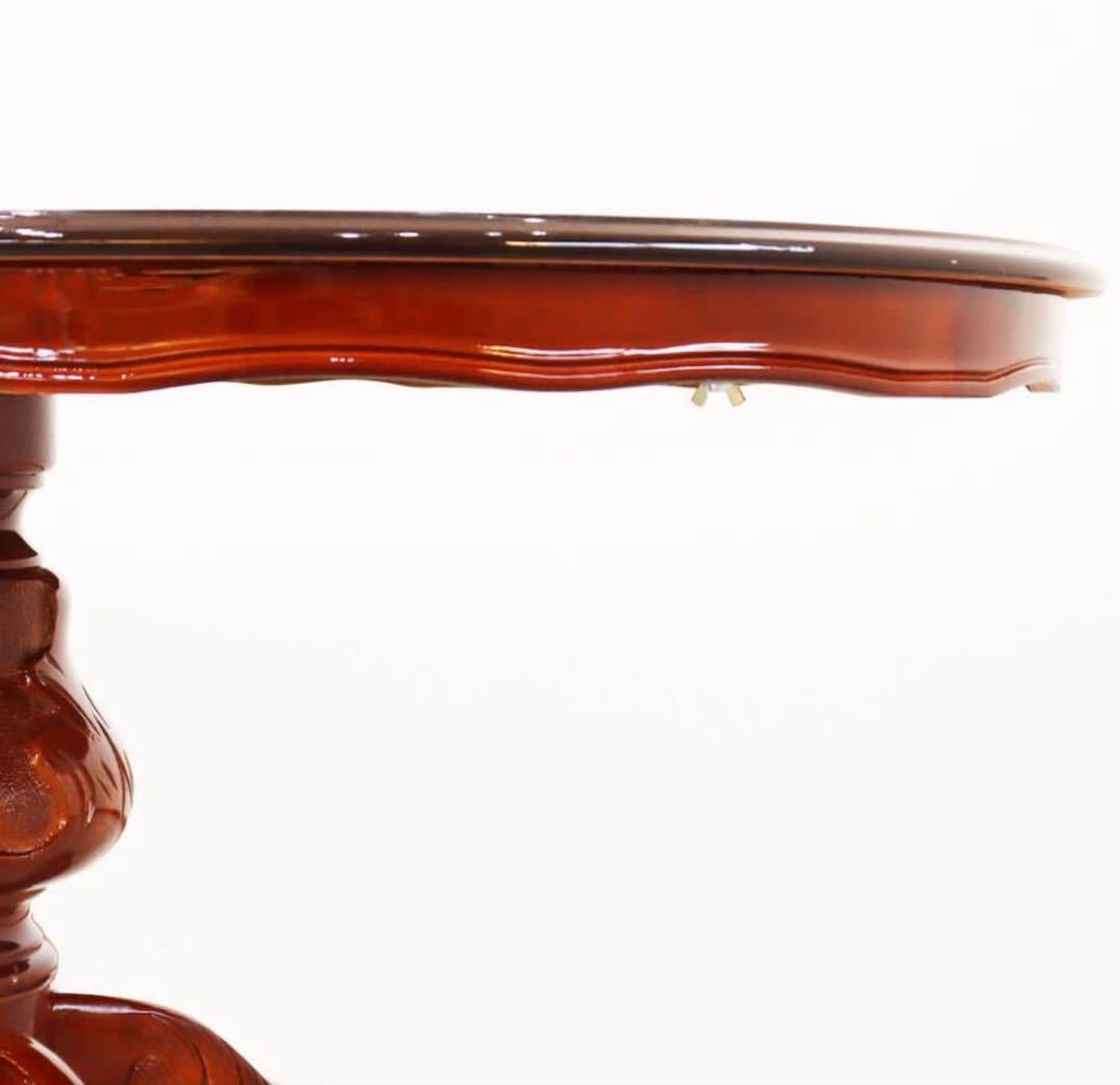 【関東限定】イタリア　5点セット 楕円形 象嵌 木製 ダイニングセット 猫脚