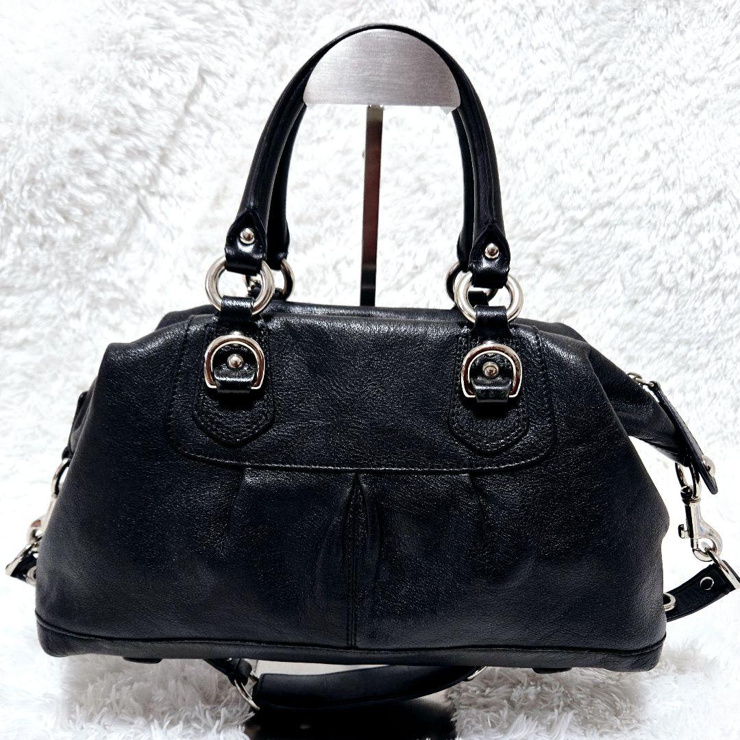 COACH マディソン アシュレイ 2WAY 黒 レザー ショルダー ボストン