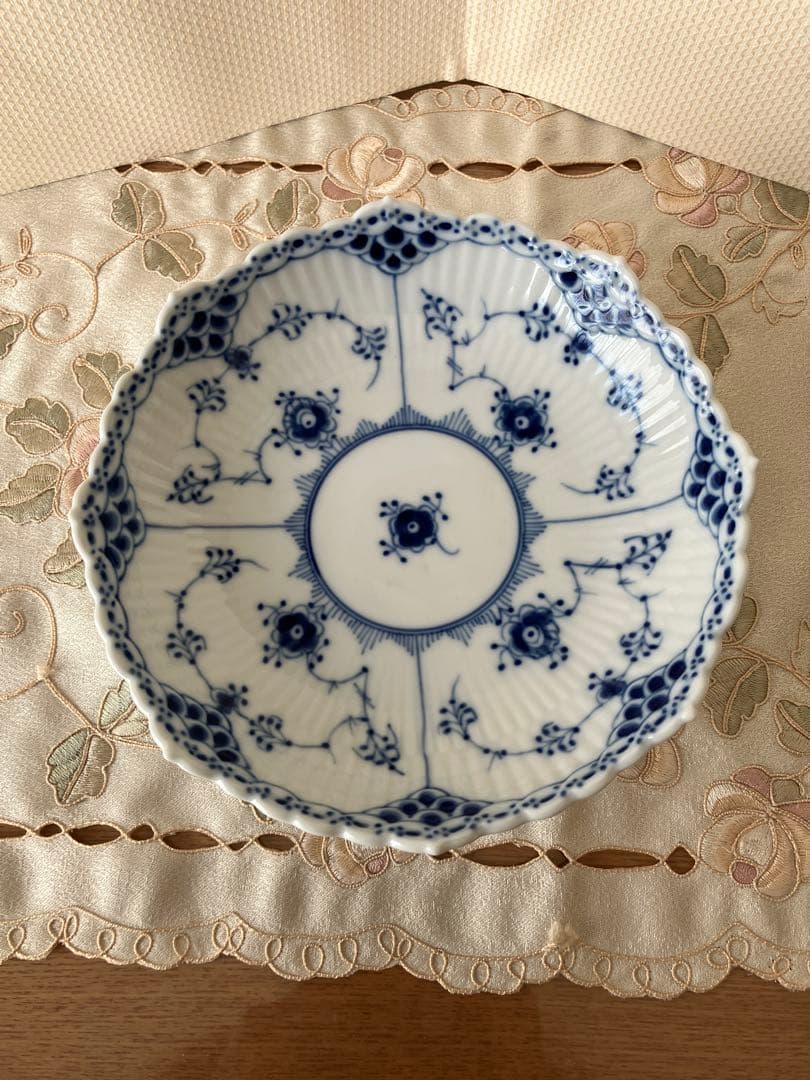 ロイヤルコペンハーゲン ハーフレース 足付き ケーキ皿 美品