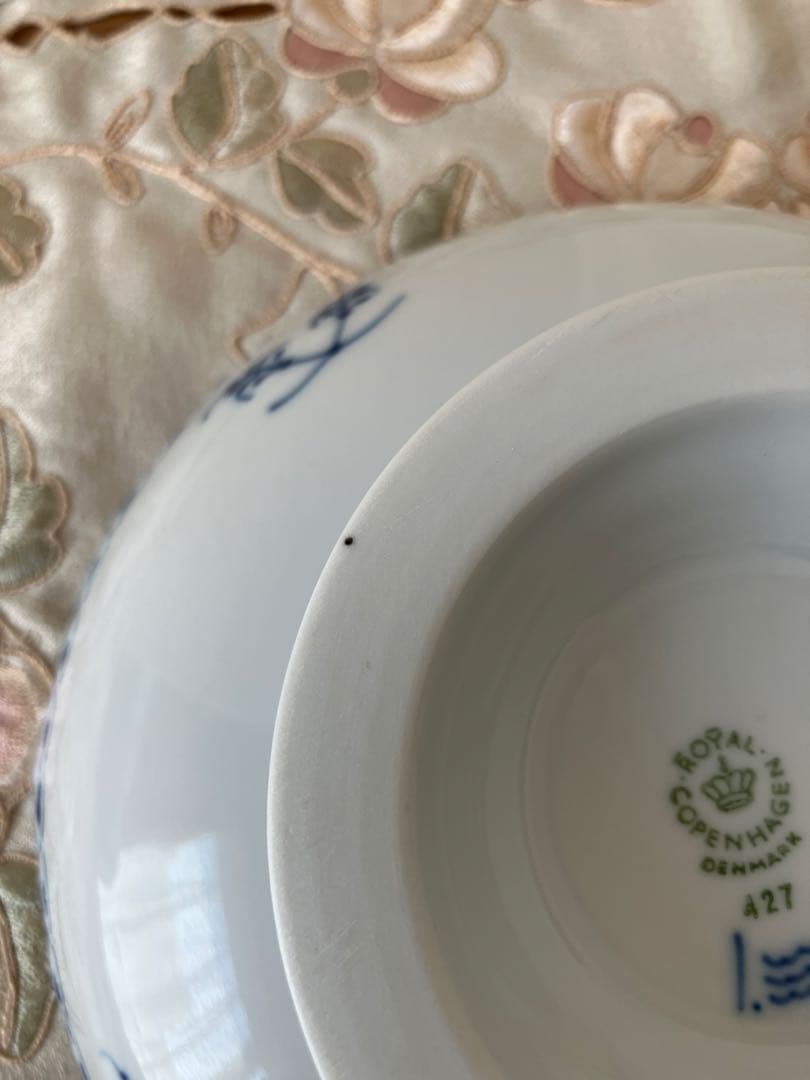 ロイヤルコペンハーゲン ハーフレース 足付き ケーキ皿 美品
