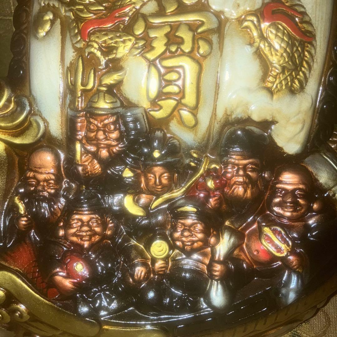 【超特級呪物】陰陽の調和　運気の流れを整える七福神を乗せた鳳凰の宝船　縁起物