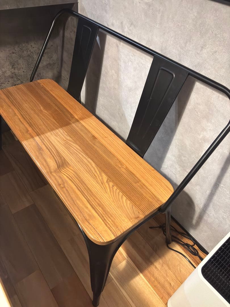 最終値引きNOCE ノーチェ ブラックスチール・天然木ベンチ