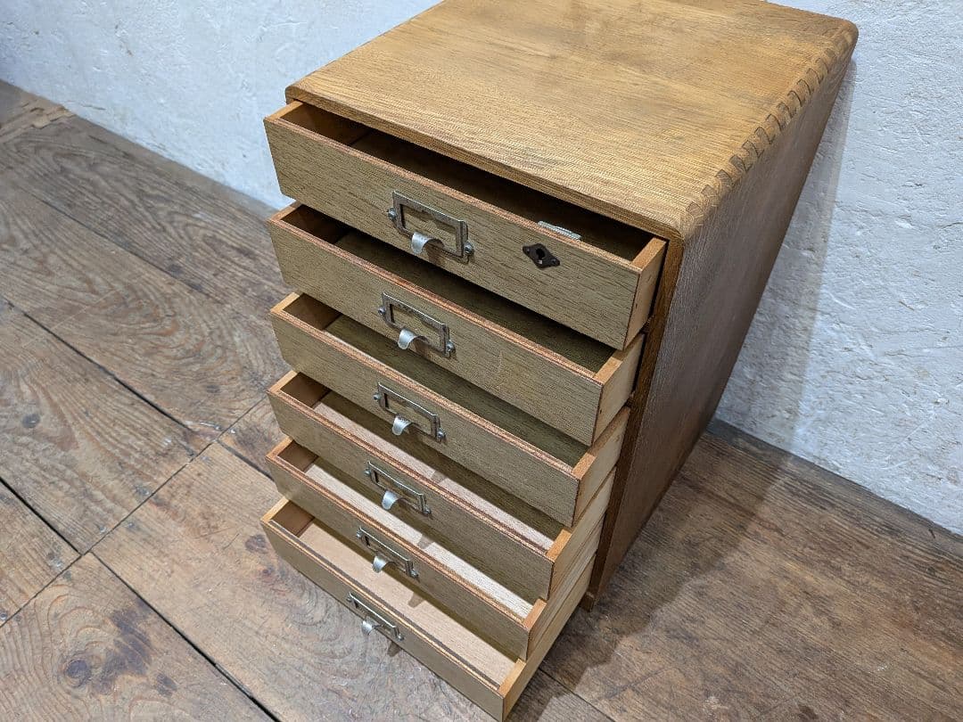 1100 ビンテージ　収納6杯　小引き出し　チェスト　書類ケース　レトロ　古家具