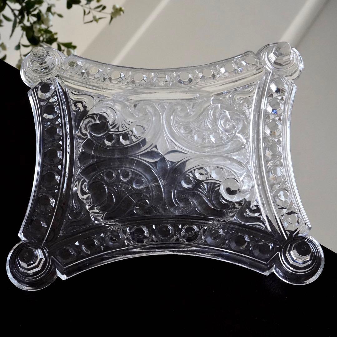 オールドバカラ ディアマン・ピエーリー プレート/トレイ/花器/花瓶★レア★高級