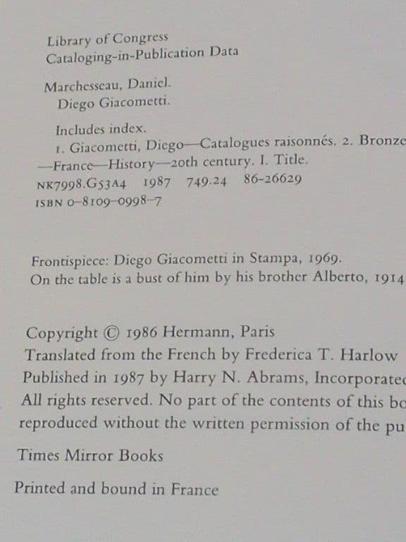 Diego Giacometti 作品集　ハードカバー　ディエゴジャコメッティ