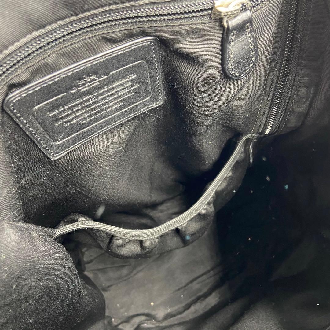 COACH コーチ バックパック ナイロン レザー ブラック F71884