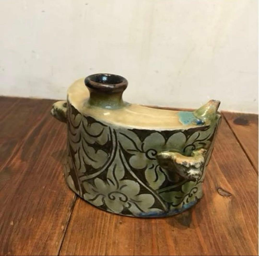 美品　抱瓶　焼物　沖縄　酒器　陶芸　飾りの持ち手が素敵な　丁寧なつくり