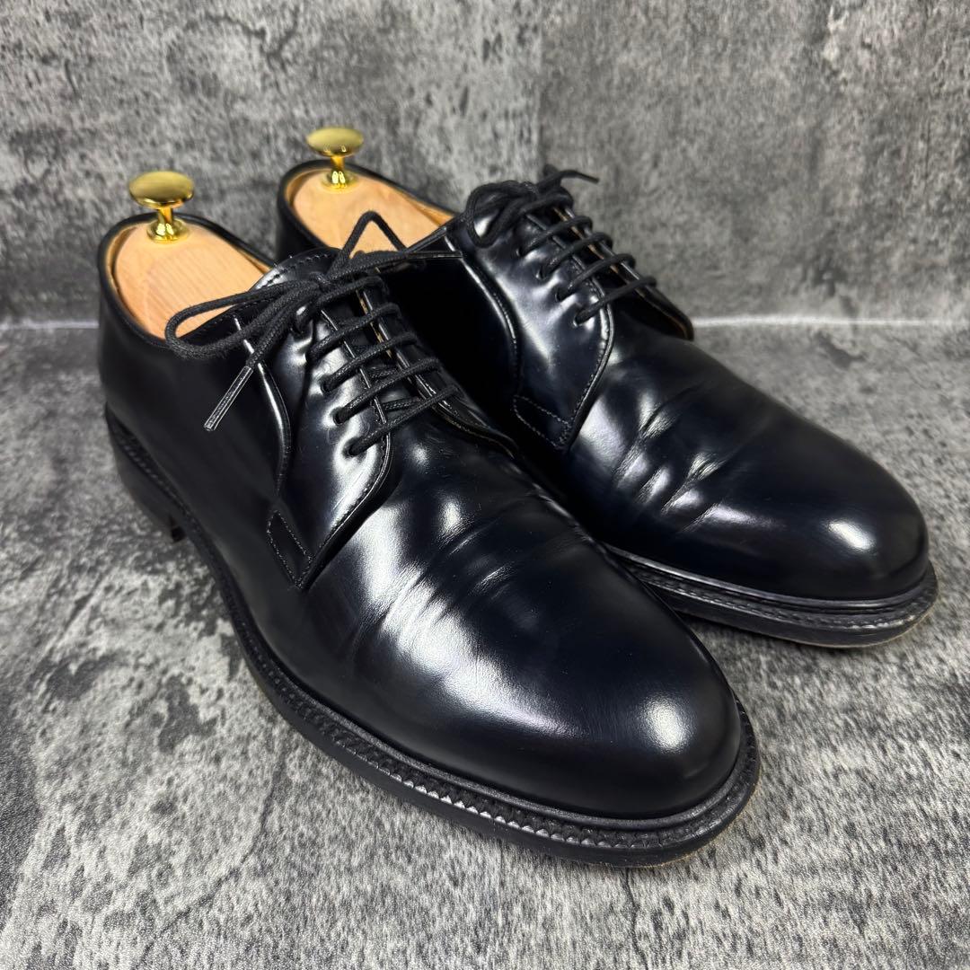 【美品】バーウィック プレーントゥ 3680 ブラック レザー UK7.5