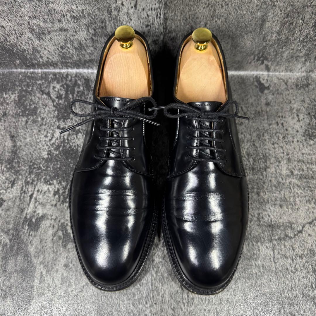 【美品】バーウィック プレーントゥ 3680 ブラック レザー UK7.5