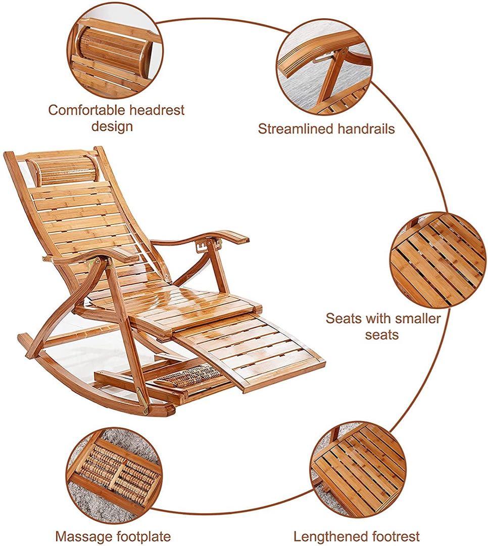 竹製ロッキングチェア ラウンジチェア
