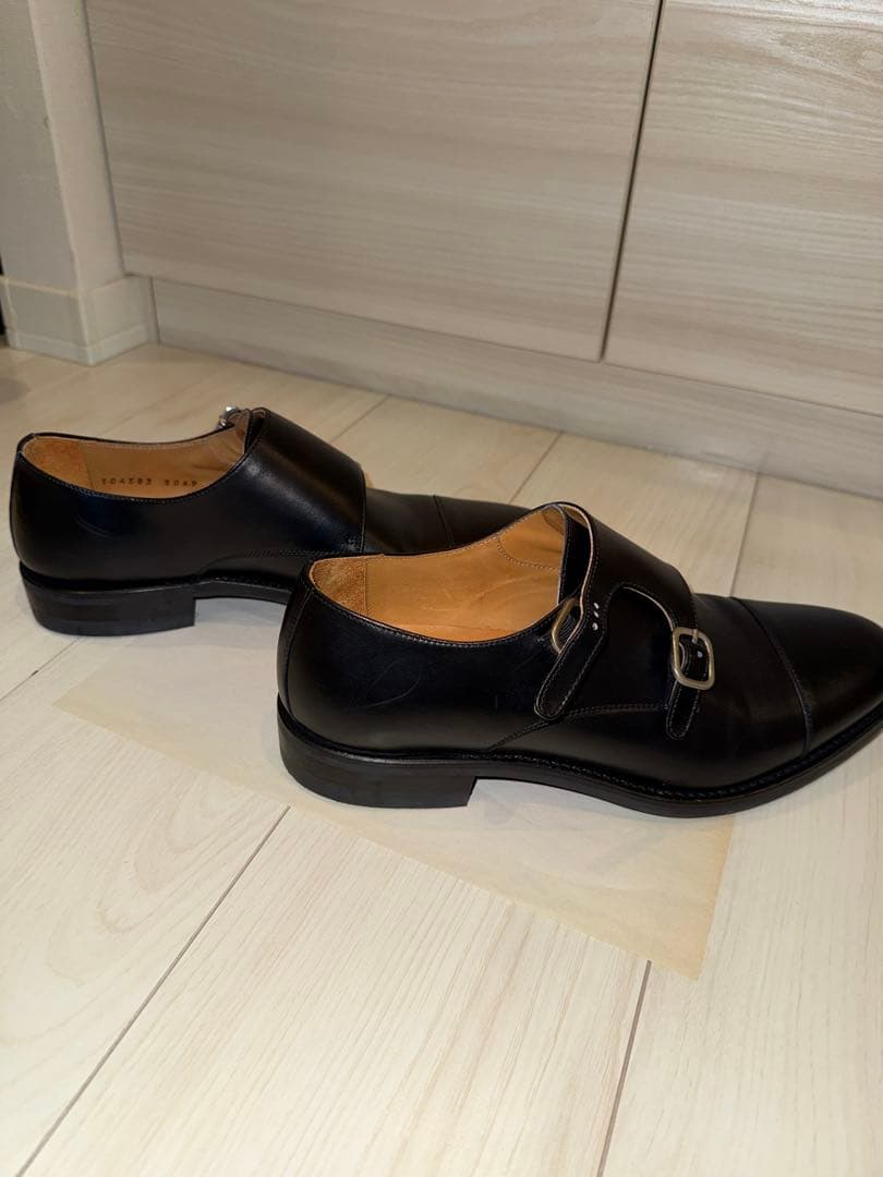 【ほぼ新品】Berwick ダブルモンクストラップシューズ ブラック 収納袋付き