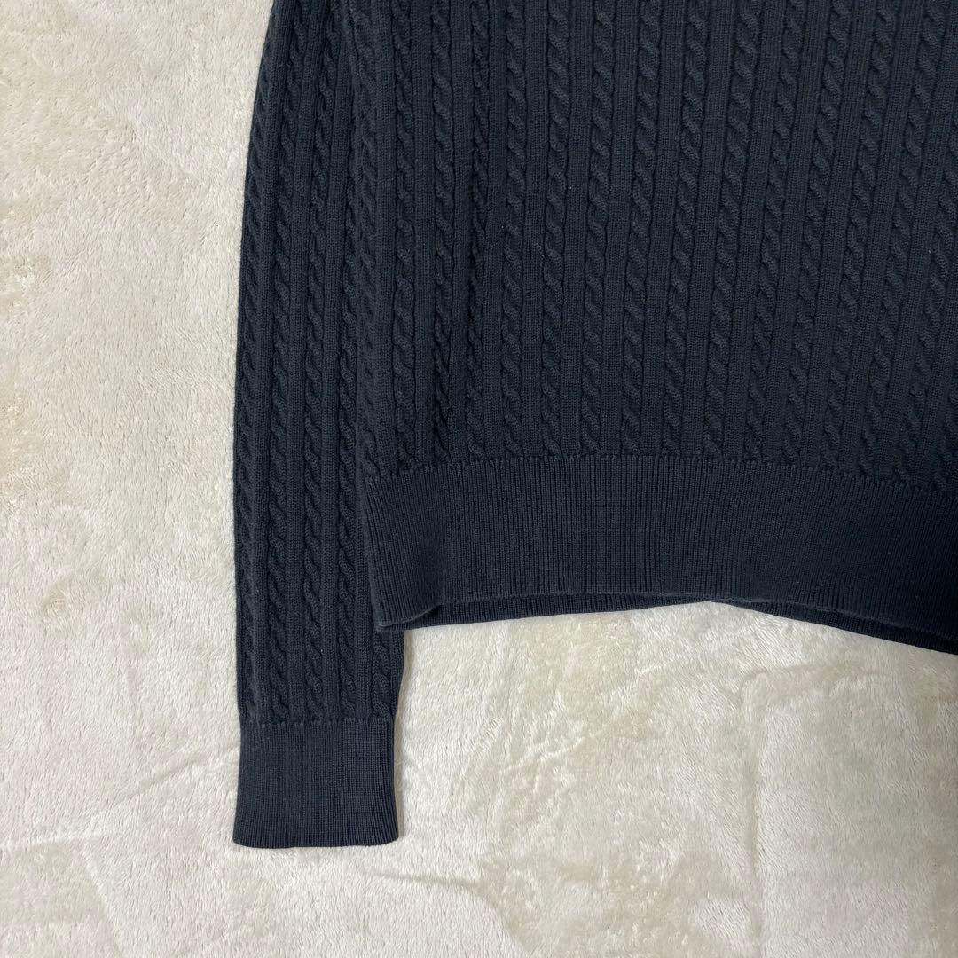 【人気】ポロ ラルフローレン ケーブルニット カーディガン ブラック