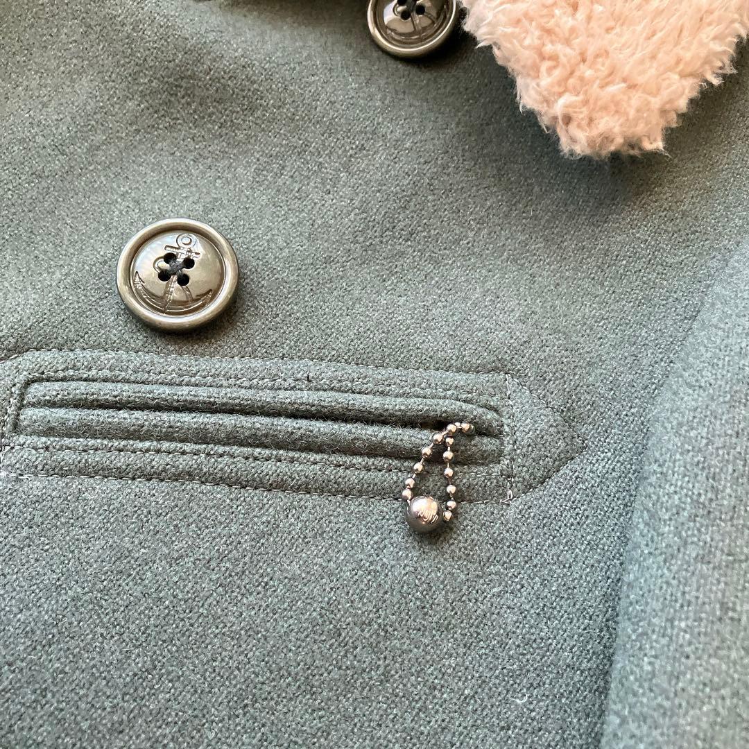 【美品】マーカウェア Pコート ボア襟 ミリタリー ダブルブレスト ウール M