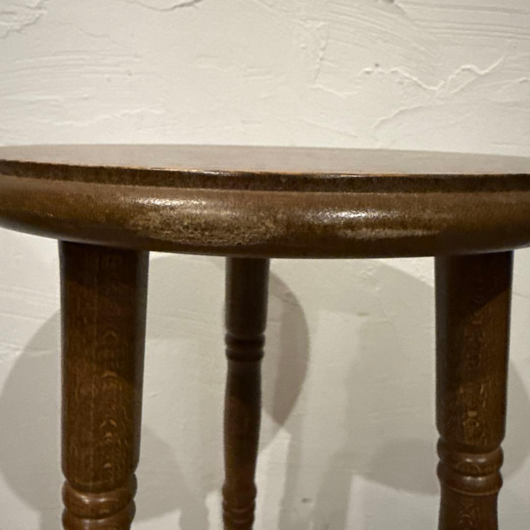 ヴィンテージ　木製サイドテーブル　花台