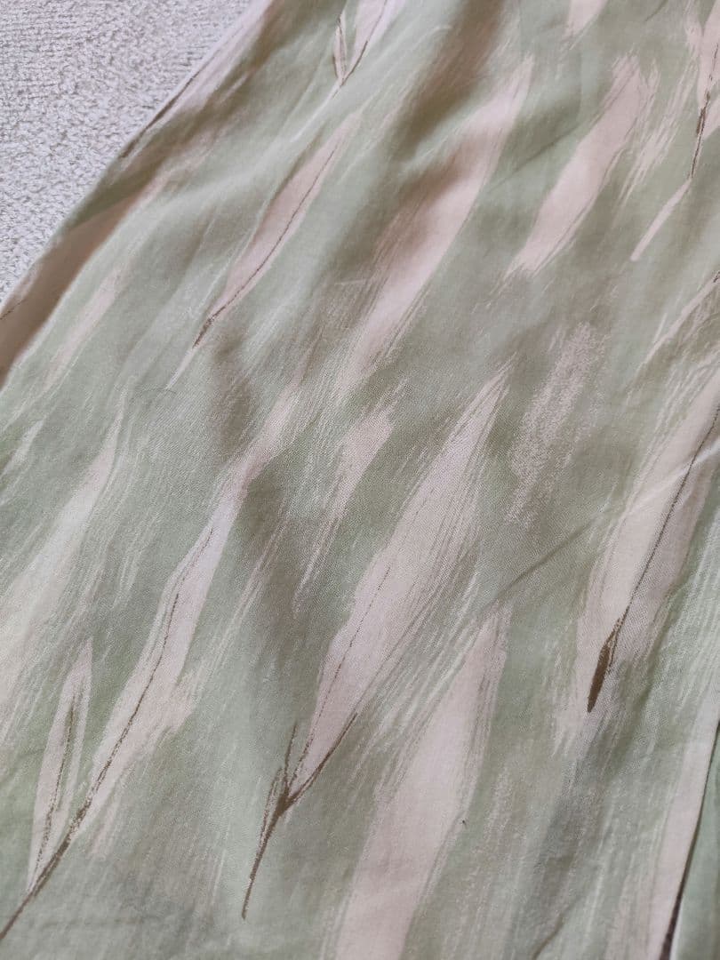 PRISTINE プリスティン オーガニック 笹の葉プリントパンツ M グリーン